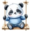 Panda na ljuljači plava