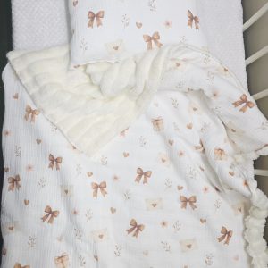 SET 4a dvoslojna muslinminky dekica+jastučić+muslin slinček+muslin krpica 10998