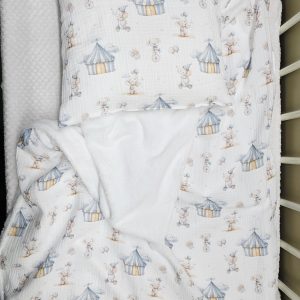 SET 4f dvoslojna muslinminky dekica+jastučić+muslin slinček+muslin krpica 10998