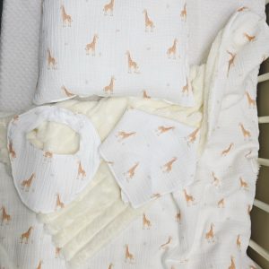 SET 4d dvoslojna muslinminky dekica+jastučić+muslin slinček+muslin krpica 10998
